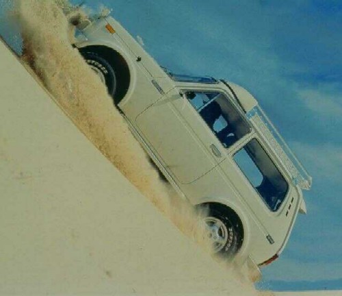 Lada on a sand dune